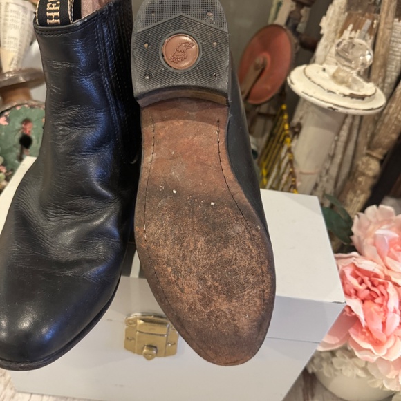 HERENCIA BLACK LEATHER CHELSEA BOOTS | CREW ANKLE PULL TABS | MEXICAN BOOTS - Picture 10 of 11